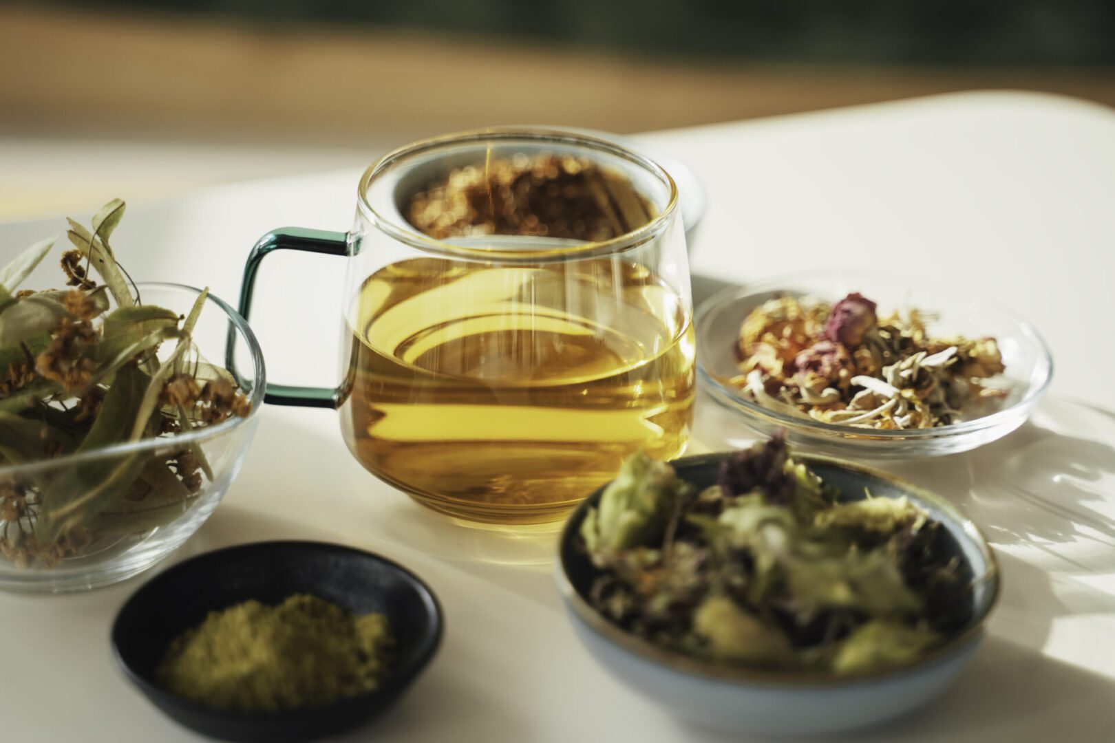 Herbal tea with assorted dried ingredients